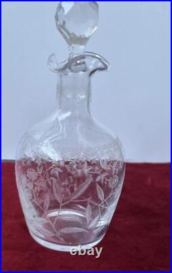 2 Carafes À Liqueur En Cristal Gravé Baccarat St Louis