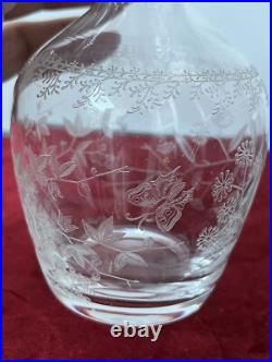 2 Carafes À Liqueur En Cristal Gravé Baccarat St Louis
