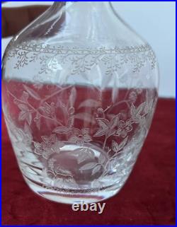2 Carafes À Liqueur En Cristal Gravé Baccarat St Louis