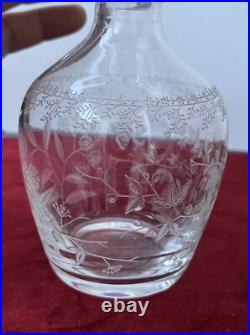 2 Carafes À Liqueur En Cristal Gravé Baccarat St Louis