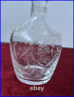 2 Carafes À Liqueur En Cristal Gravé Baccarat St Louis
