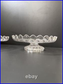 2 Coupe Compotiers En Cristal Baccarat Modelé Bambou