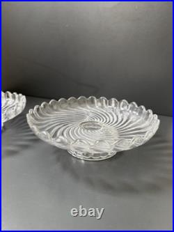 2 Coupe Compotiers En Cristal Baccarat Modelé Bambou