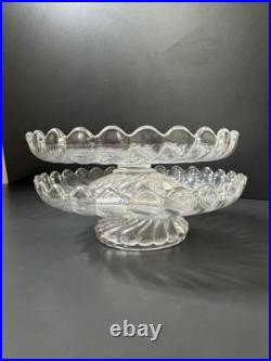2 Coupe Compotiers En Cristal Baccarat Modelé Bambou