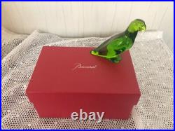 2 Perroquets couleur Vert Cristal Baccarat (prix à la pièce)