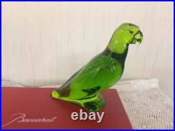 2 Perroquets couleur Vert Cristal Baccarat (prix à la pièce)