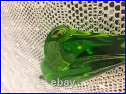 2 Perroquets couleur Vert Cristal Baccarat (prix à la pièce)