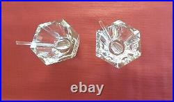 2 salières cristal baccarat avec petites cuillères, très bon état, années 60