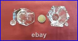 2 salières cristal baccarat avec petites cuillères, très bon état, années 60