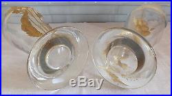 2 vases vase cristal baccarat profondément taillé et doré
