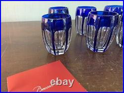2 verres à liqueur bleu overlay en cristal de Baccarat (prix à la pièce)