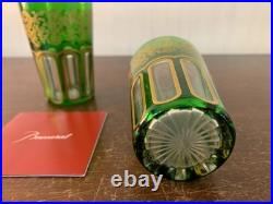 2 verres à thé overlay doré en cristal de Baccarat (prix des 2 verres)