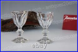 2 verres porto cristal de Baccarat modèle Harcourt 11,4 cm Aperitif glasses