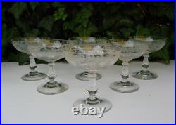 3398 baccarat saint louis 6 coupes champagne de mariage gravé roue cristal n°2 3398 baccarat saint louis 6 coupes champagne de mariage gravé roue cristal n°2