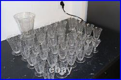 36 Verres en Cristal de Baccarat Service Michelangelo Gravé Vintage Ancien