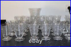 36 Verres en Cristal de Baccarat Service Michelangelo Gravé Vintage Ancien