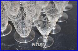 36 Verres en Cristal de Baccarat Service Michelangelo Gravé Vintage Ancien