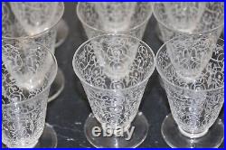 36 Verres en Cristal de Baccarat Service Michelangelo Gravé Vintage Ancien