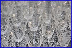 36 Verres en Cristal de Baccarat Service Michelangelo Gravé Vintage Ancien