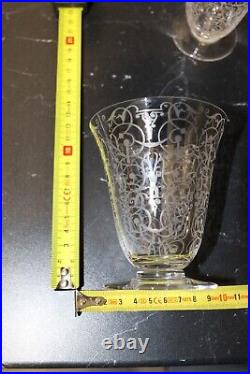 36 Verres en Cristal de Baccarat Service Michelangelo Gravé Vintage Ancien