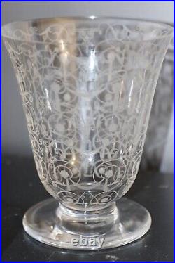 36 Verres en Cristal de Baccarat Service Michelangelo Gravé Vintage Ancien