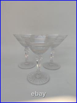 3 Coupes A Champagne En Cristal De Baccarat, Vers 1920