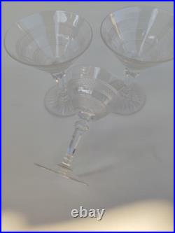 3 Coupes A Champagne En Cristal De Baccarat, Vers 1920