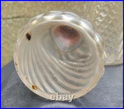 3 Flacons Cristal Baccarat Modele Cotes Torses Bouchons Metal Argenté 1900