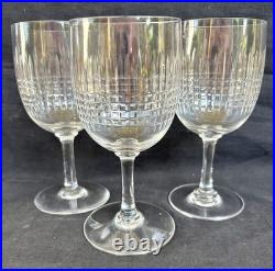 3 Verres A Eau En Cristal De Baccarat Modele Nancy 15.5 CM