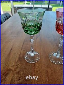 3 Verres Cristal couleur Coloré SAINT-LOUIS Baccarat Bohème