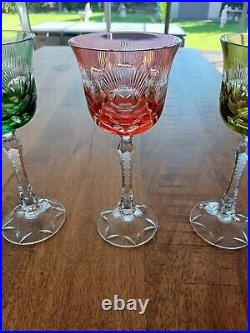 3 Verres Cristal couleur Coloré SAINT-LOUIS Baccarat Bohème