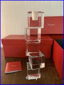 3 bougeoirs modèle cube Arik Lévy en cristal de Baccarat (prix à la pièce)