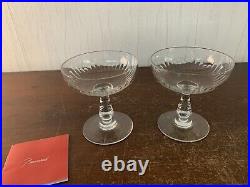 3 lots de 2 coupes modèle jeux d'orgue cristal Baccarat (prix deux verres)