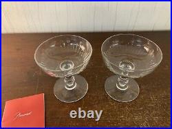 3 lots de 2 coupes modèle jeux d'orgue cristal Baccarat (prix deux verres)