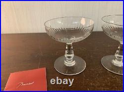 3 lots de 2 coupes modèle jeux d'orgue cristal Baccarat (prix deux verres)