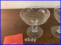 3 lots de 2 coupes modèle jeux d'orgue cristal Baccarat (prix deux verres)