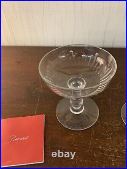 3 lots de 2 coupes modèle jeux d'orgue cristal Baccarat (prix deux verres)