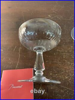 3 lots de 2 coupes modèle jeux d'orgue cristal Baccarat (prix deux verres)