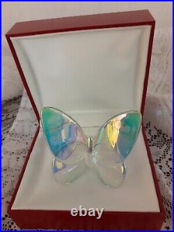 3 papillons irisé en cristal de Baccarat (prix à la pièce)