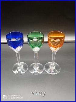 3 verres à liqueur digestif en Cristal de BACCARAT couleur mod GENOVA Signé