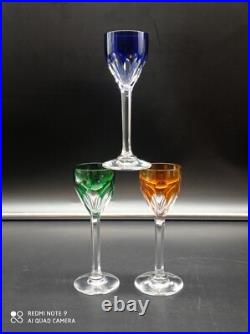 3 verres à liqueur digestif en Cristal de BACCARAT couleur mod GENOVA Signé