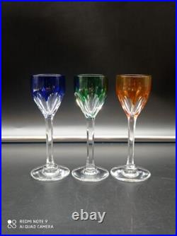 3 verres à liqueur digestif en Cristal de BACCARAT couleur mod GENOVA Signé