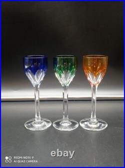 3 verres à liqueur digestif en Cristal de BACCARAT couleur mod GENOVA Signé