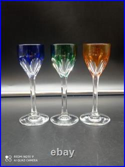 3 verres à liqueur digestif en Cristal de BACCARAT couleur mod GENOVA Signé