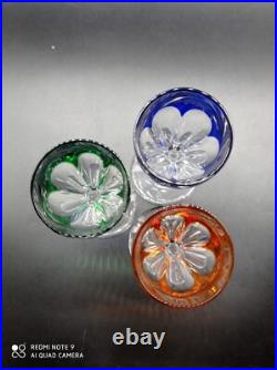 3 verres à liqueur digestif en Cristal de BACCARAT couleur mod GENOVA Signé