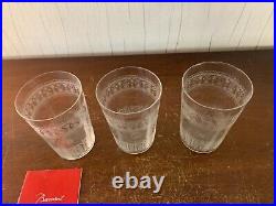 3 verres à thé gravé en cristal de Baccarat (prix à la pièce)