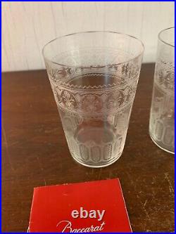 3 verres à thé gravé en cristal de Baccarat (prix à la pièce)