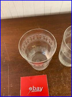 3 verres à thé gravé en cristal de Baccarat (prix à la pièce)