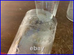 3 verres à thé gravé en cristal de Baccarat (prix à la pièce)