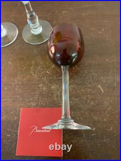 3 verres couleur en cristal de Baccarat (prix à la pièce)